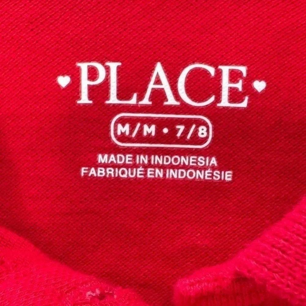 The Children's Place Girls Polo Shirts Size M 7/8 Red Purple 2Pack SchoolUniform